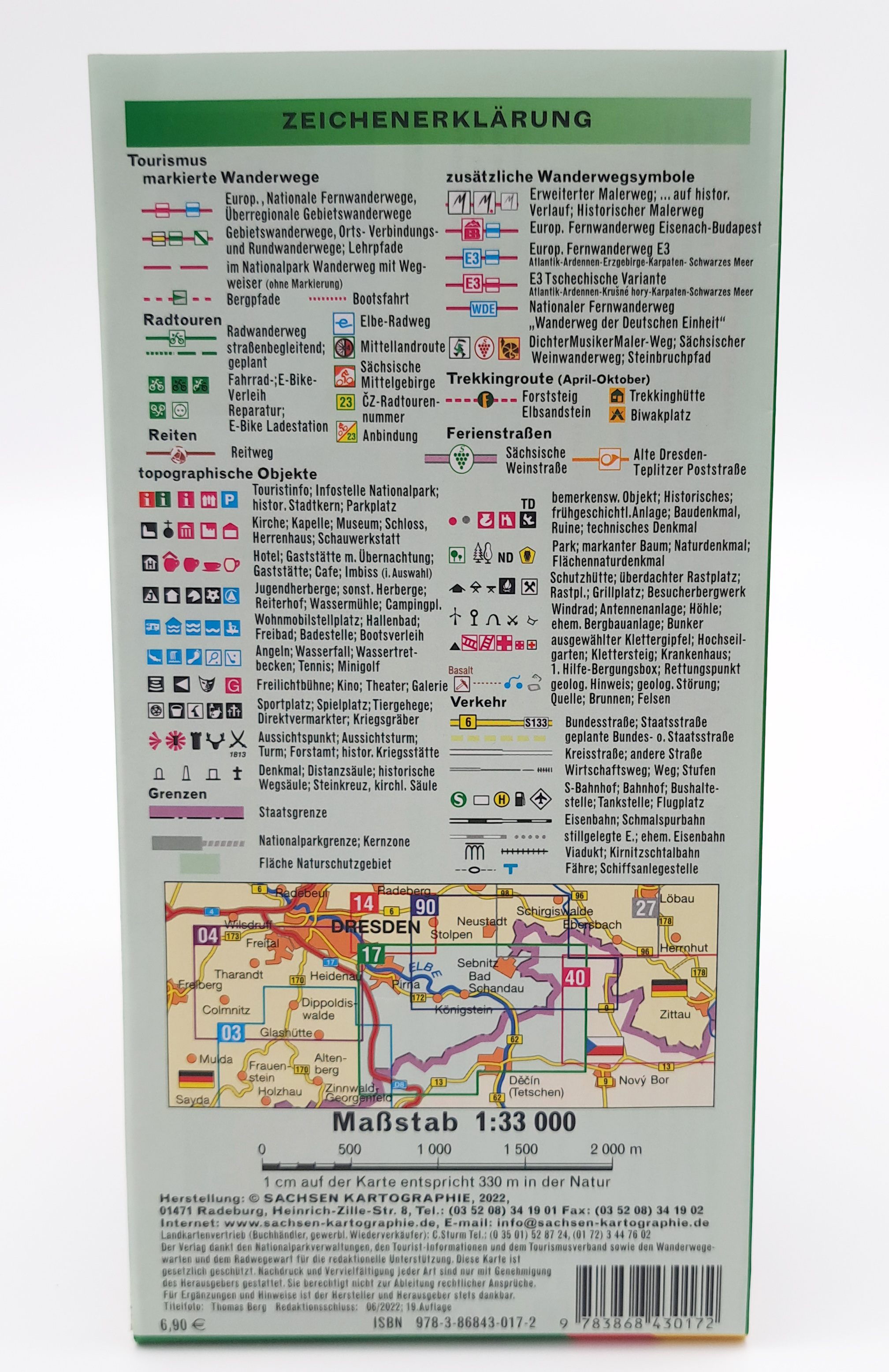 Karte - No.17 Nationalparkregion Sächsisch-Böhmische Schweiz - Sachsen Kartographie