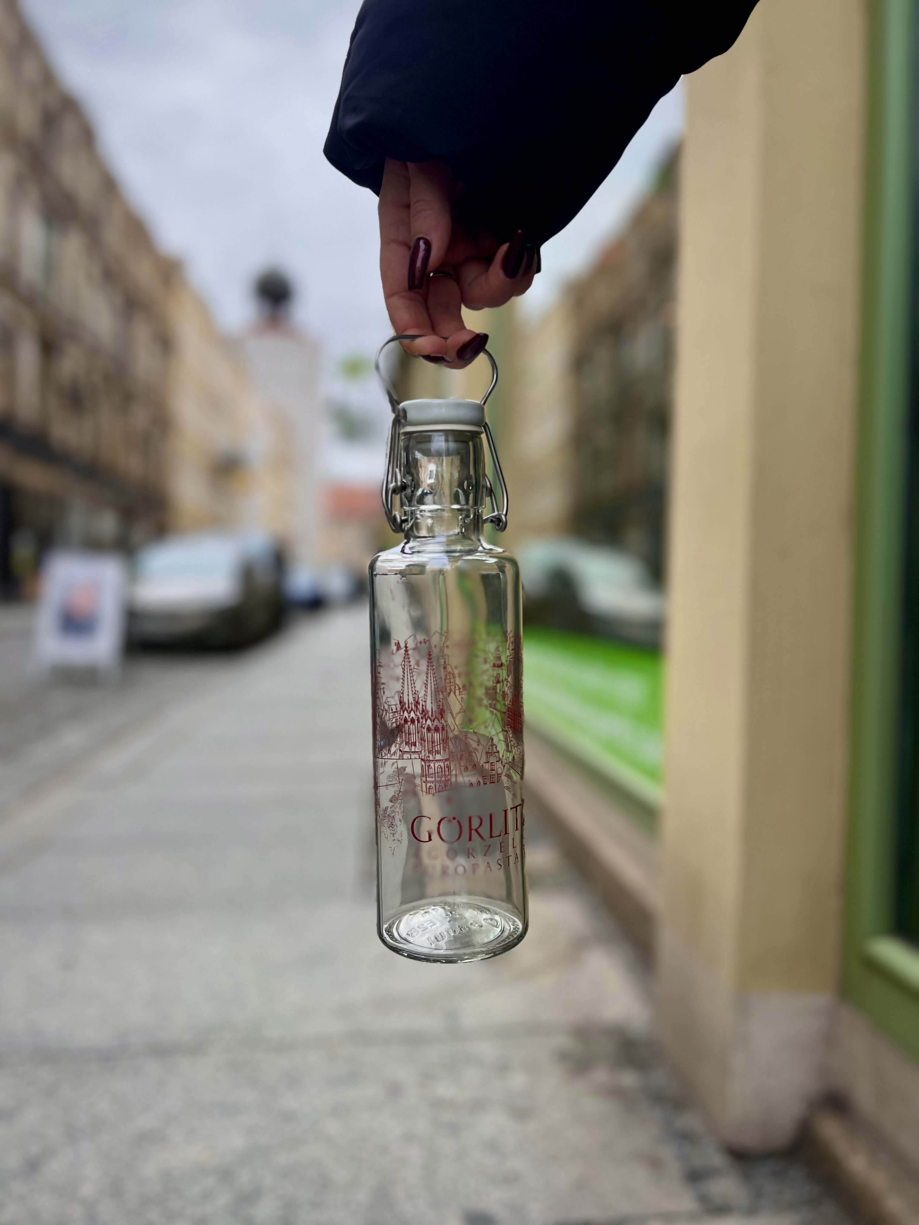 Trinkflasche aus Glas mit Görlitz Stadtsilhouette