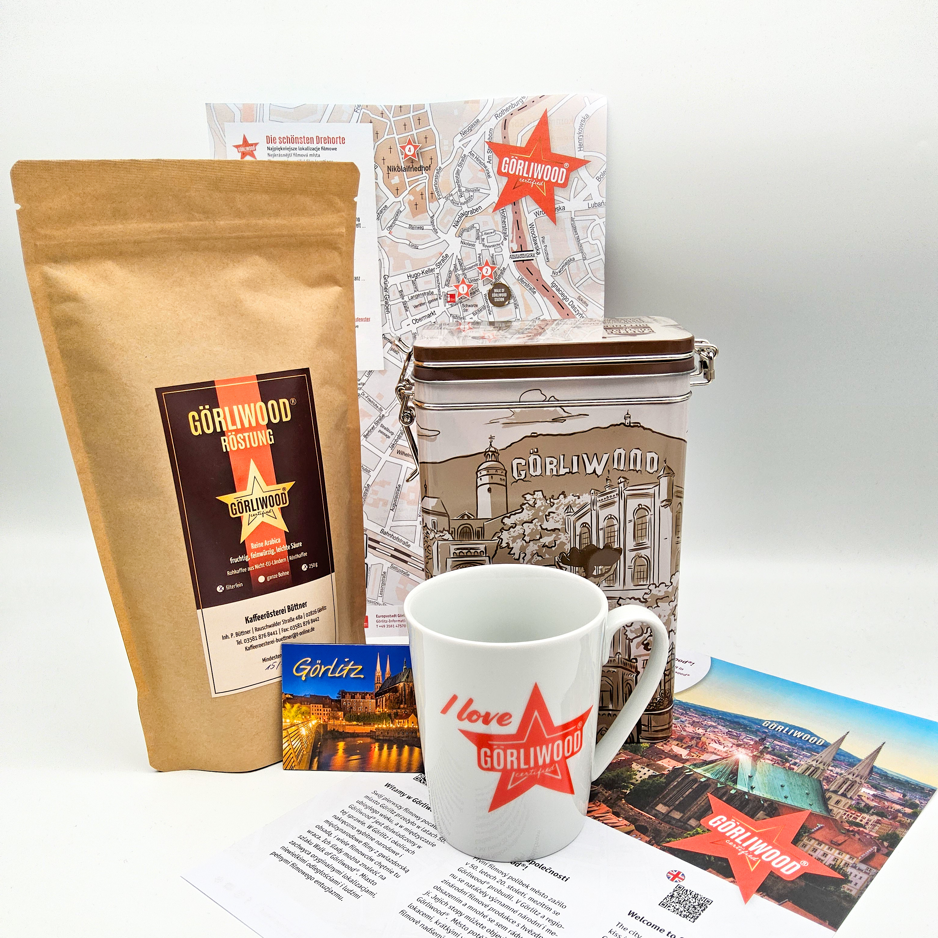 Alle Produkte, die zum Set "Görliwood" gehören, sind auf dem Foto abgebildet.