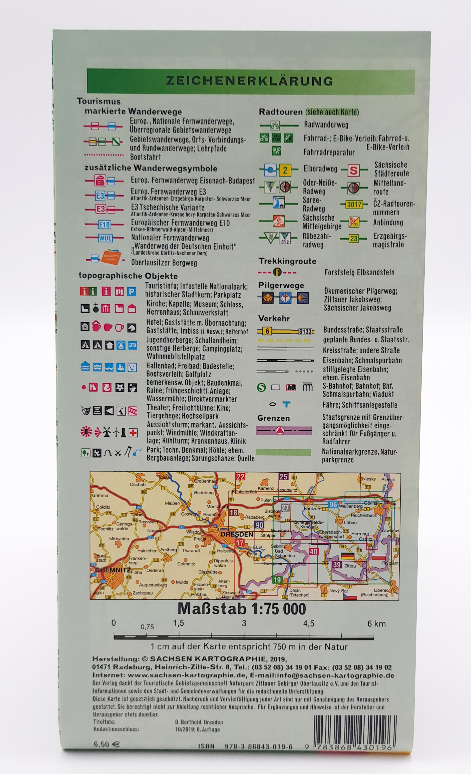 Karte - No.19 Oberlausitzer Bergland - Zittauer Gebirge - Nordböhmen - Sachsen Kartographie