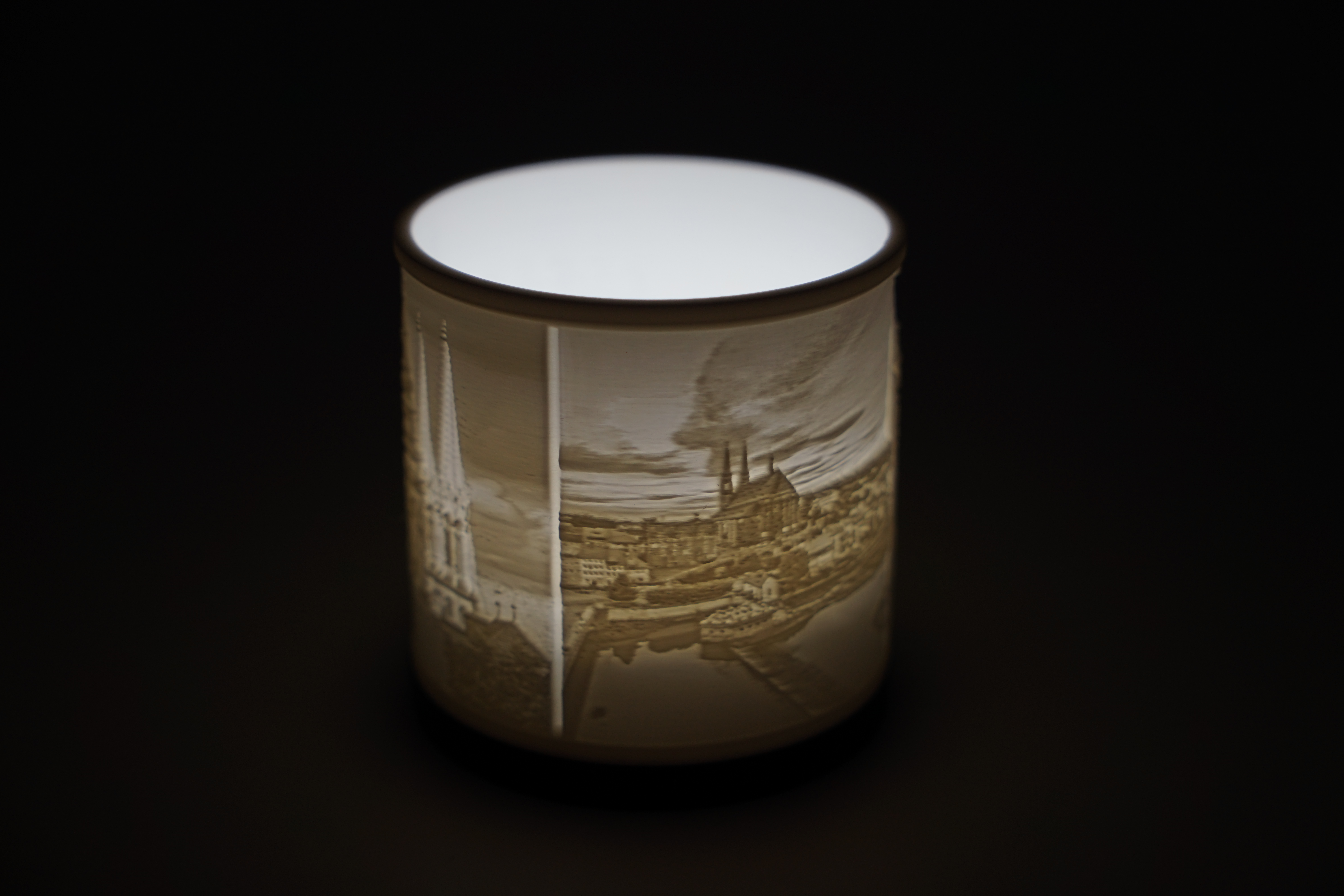 Teelicht mit 3D-Motiv